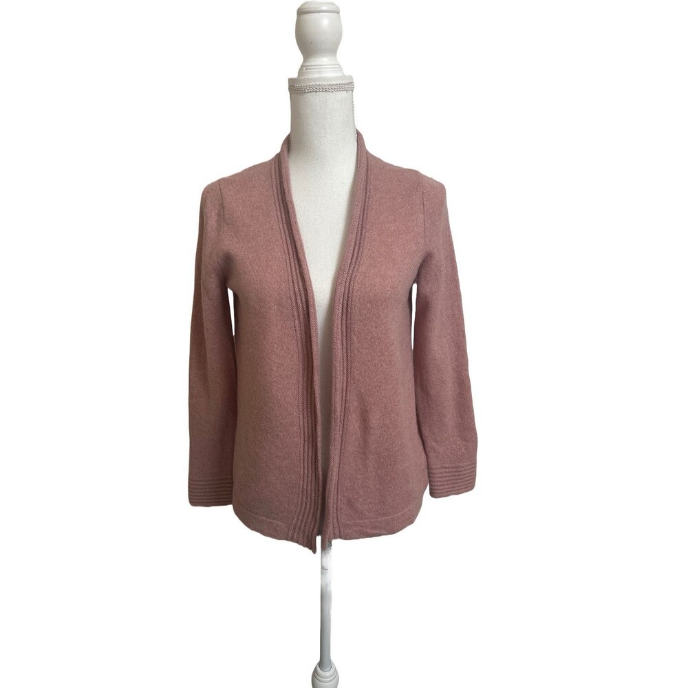 Charter Club Women's M 100% Cashmere Luxury Open Front Cardigan Light Pink